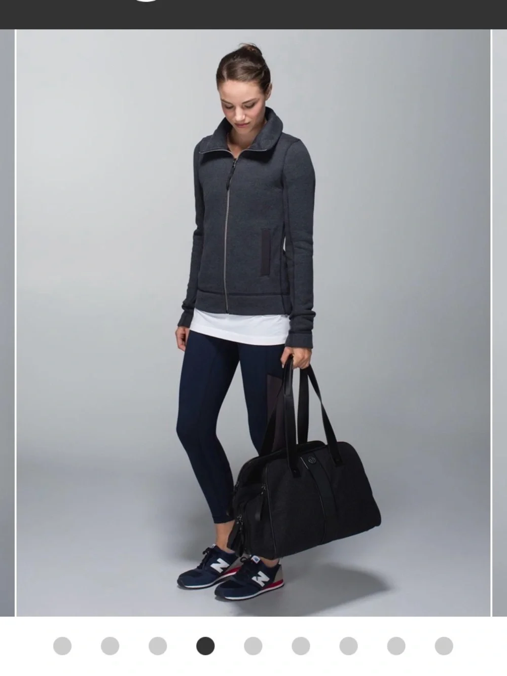 lululemon En Route Jacket sz 6 heathered black gray athleisure travel commute